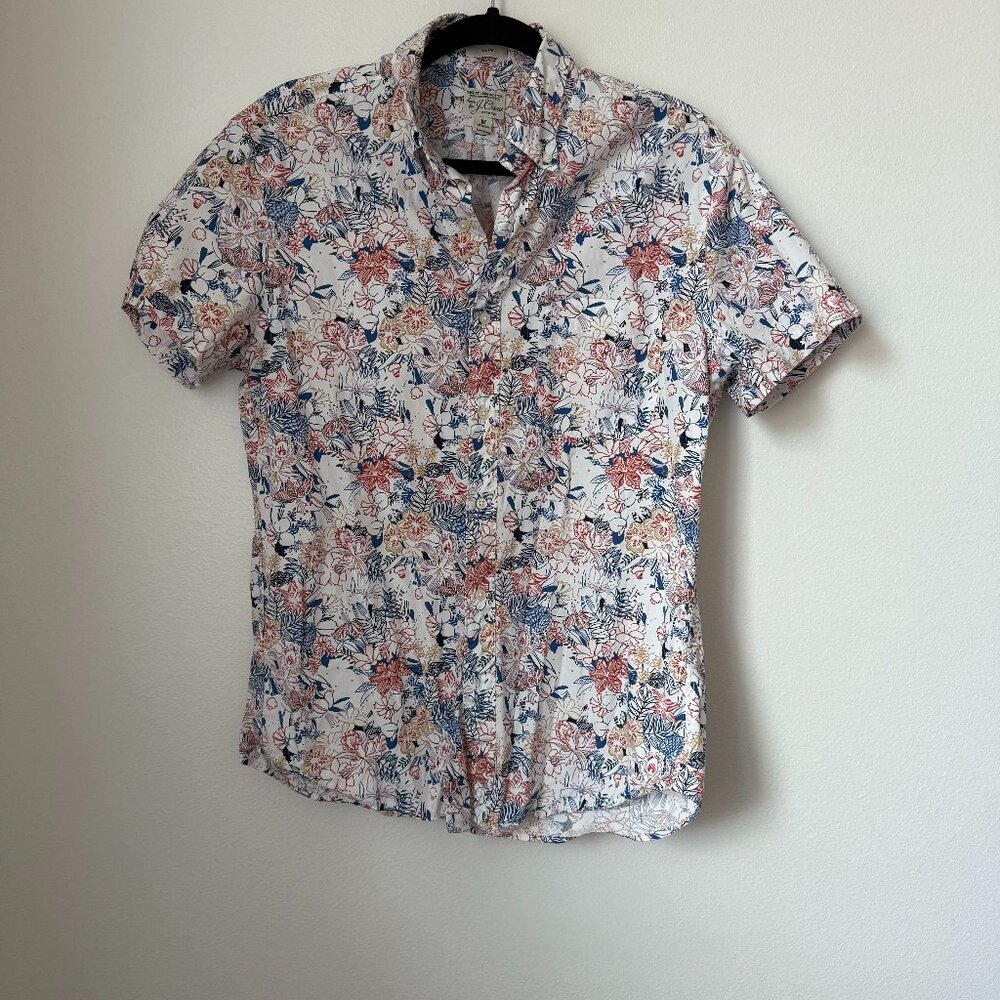 J.Crew men's floral short-sleeve button-down shirt